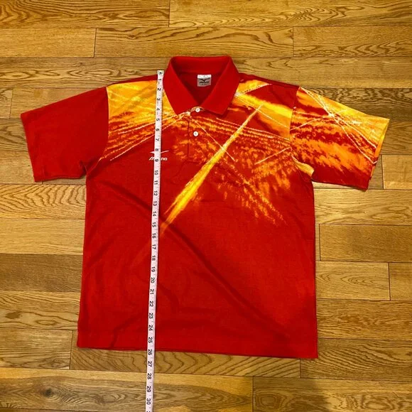Mizuno Men's Vintage Jaspo Short Sleeve Polo Shirt Medium Made In Japan - Picture 3 of 7